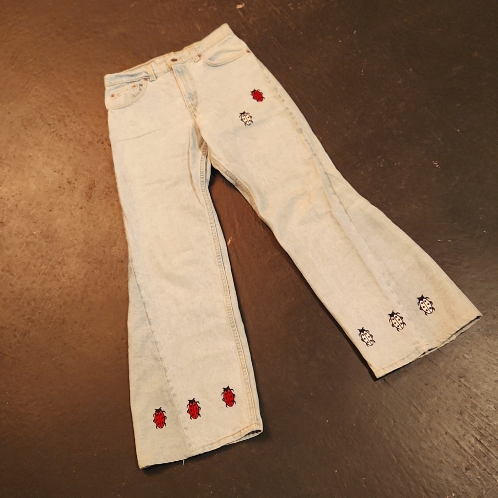 Vintage Levi's Ladybug Bell Bottoms